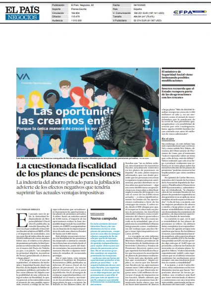 Colaboramos con El País en su artículo: «La cuestionada fiscalidad de los planes de pensiones»