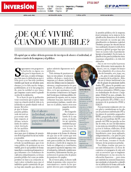 La importancia del ahorro - Articulo en Inversion y Finanzas - De que vivire cuando me jubile