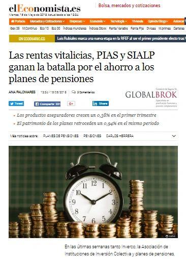 Las rentas vitalicias, PIAS y SIALP superan ya a los planes de pensiones en el terreno del ahorro